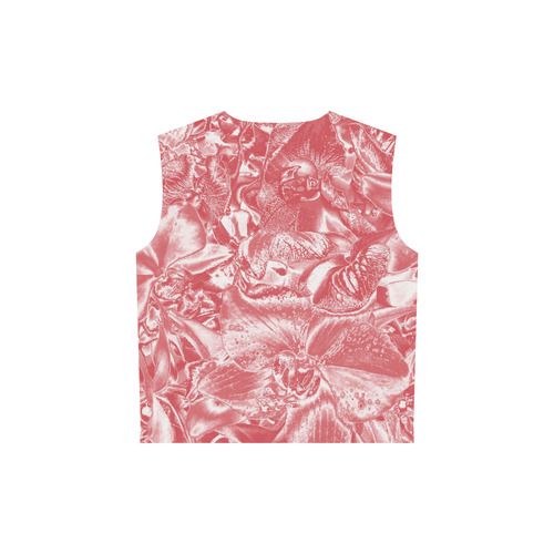 Shimmering floral damask pink All Over Print Sleeveless Hoodie for Women (Model H15)
