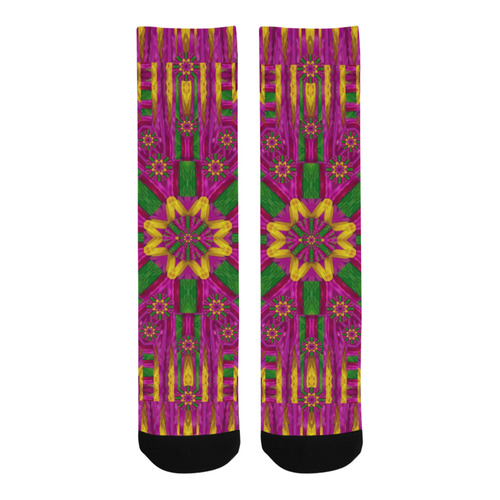 Feather stars mandala pop art Trouser Socks