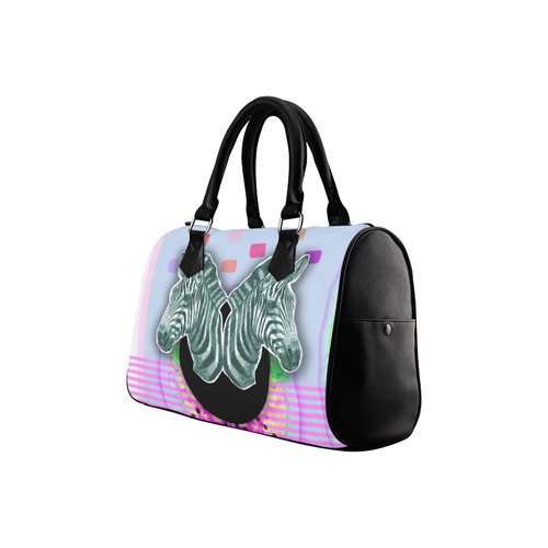 Zebra style-Gloria Sanchez Boston Handbag (Model 1621)
