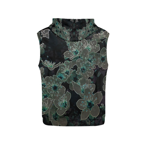 Glowing Flowers in the dark C by JamColors All Over Print Sleeveless Hoodie for Women (Model H15)