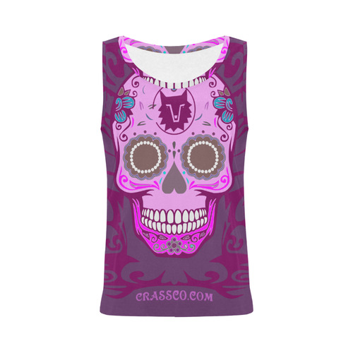 SKULL PINKY All Over Print Tank Top for Women (Model T43)