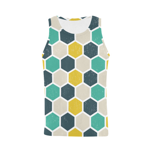 Hexagonal Geometric All Over Print Tank Top for Men (Model T43)