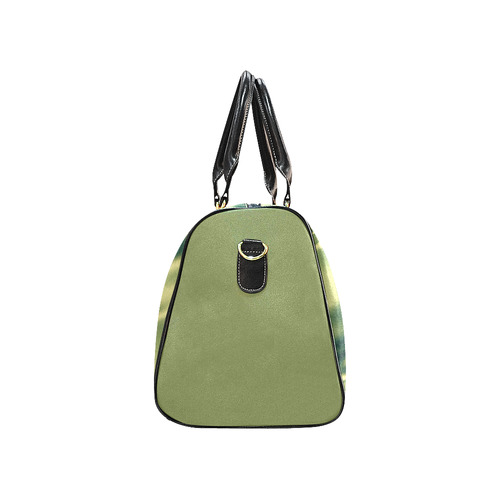 Green satin 3D texture Green Sides Version New Waterproof Travel Bag/Small (Model 1639)