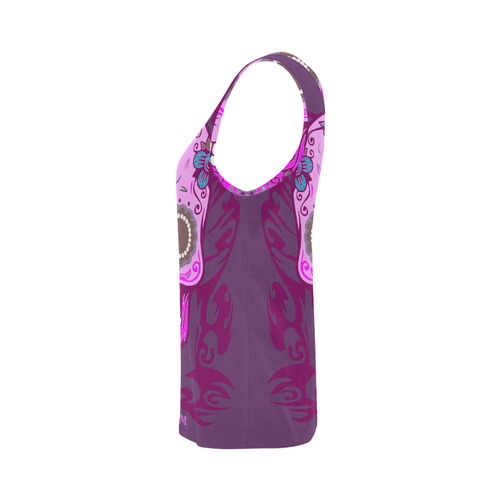 SKULL PINKY All Over Print Tank Top for Women (Model T43)