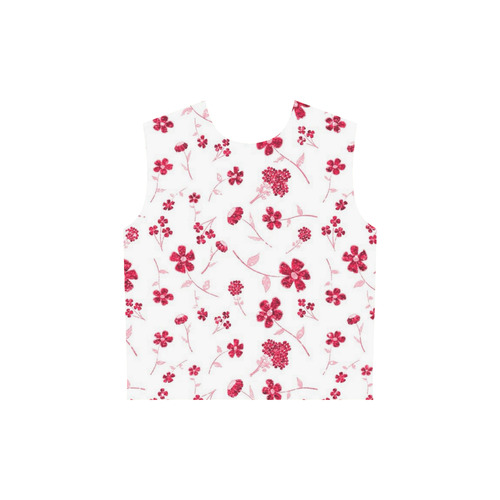 sweet sparkling floral, red All Over Print Sleeveless Hoodie for Women (Model H15)