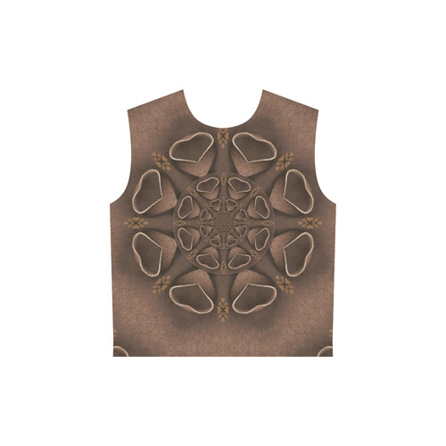 leather fantasy flower in mandala style All Over Print Sleeveless Hoodie for Women (Model H15)