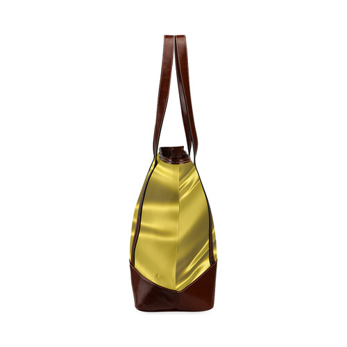 Gold satin 3D texture Tote Handbag (Model 1642)