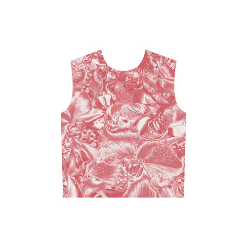 Shimmering floral damask pink All Over Print Sleeveless Hoodie for Women (Model H15)