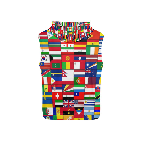 WORLD FLAGS 2 All Over Print Sleeveless Hoodie for Kid (Model H15)