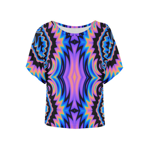 Psychedelic Tribe Women's Batwing-Sleeved Blouse T shirt (Model T44)