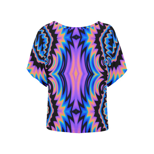 Psychedelic Tribe Women's Batwing-Sleeved Blouse T shirt (Model T44)