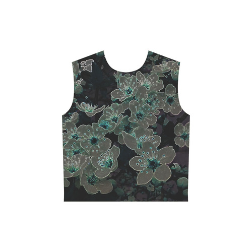 Glowing Flowers in the dark C by JamColors All Over Print Sleeveless Hoodie for Women (Model H15)