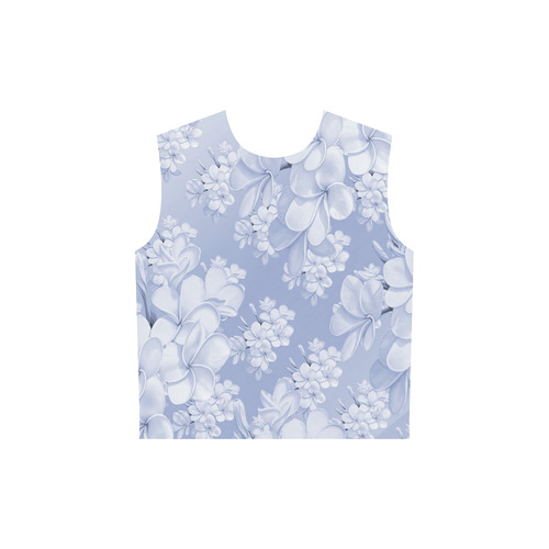 Delicate floral pattern,blue All Over Print Sleeveless Hoodie for Women (Model H15)