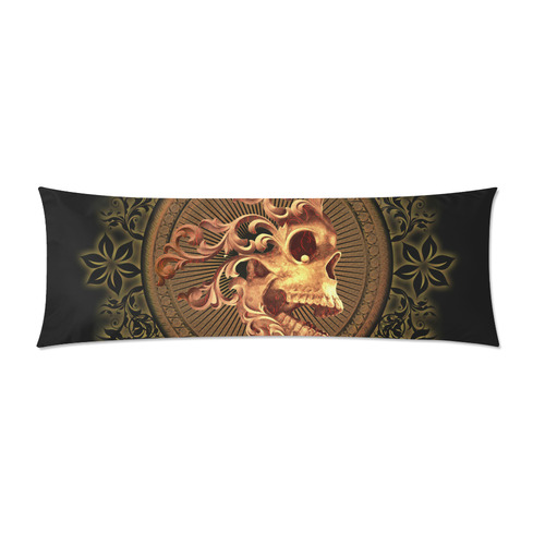 Amazing skull with floral elements Custom Zippered Pillow Case 21"x60"(Two Sides)