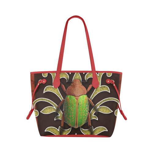 Collage Lime Beetle-Gloria Sanchez Clover Canvas Tote Bag (Model 1661)