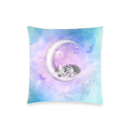 Cute sleeping kitten Custom  Pillow Case 18"x18" (one side) No Zipper