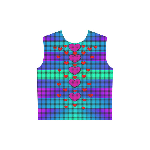 hearts and rainbows All Over Print Sleeveless Hoodie for Women (Model H15)