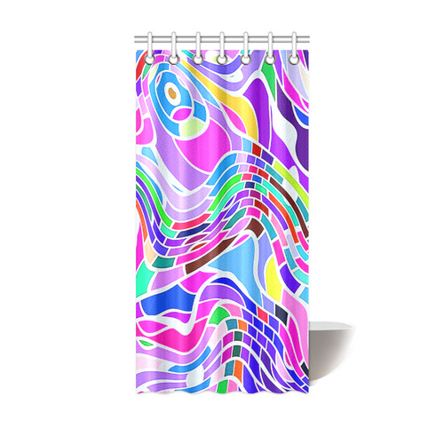 Abstract Pop Colorful Swirls Shower Curtain 36"x72"