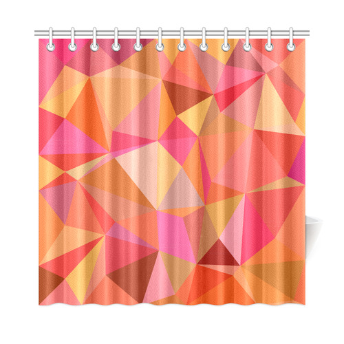 Red Orange Pink Geometric Triangles Shower Curtain 72"x72"