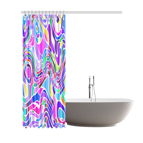 Abstract Pop Colorful Swirls Shower Curtain 72"x84"