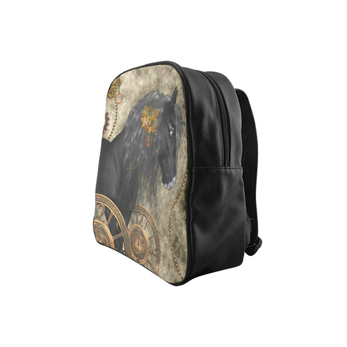 Beautiful wild horse with steampunk elements School Backpack (Model 1601)(Small)