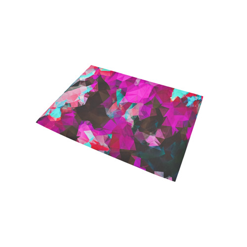 psychedelic geometric polygon abstract pattern in purple pink blue Area Rug 5'x3'3''