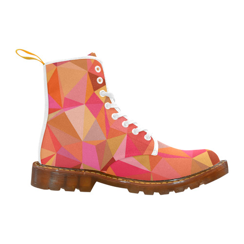 Red Orange Pink Geometric Triangles Martin Boots For Women Model 1203H