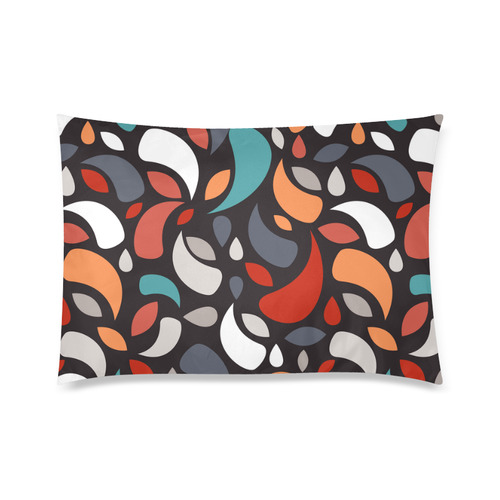 Colorful Leaves And Geometric Shapes Custom Zippered Pillow Case 20"x30"(Twin Sides)