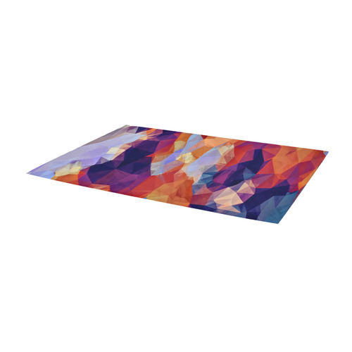 psychedelic geometric polygon pattern abstract in orange brown blue purple Area Rug 9'6''x3'3''