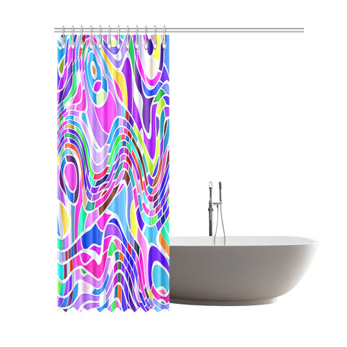Abstract Pop Colorful Swirls Shower Curtain 69"x84"