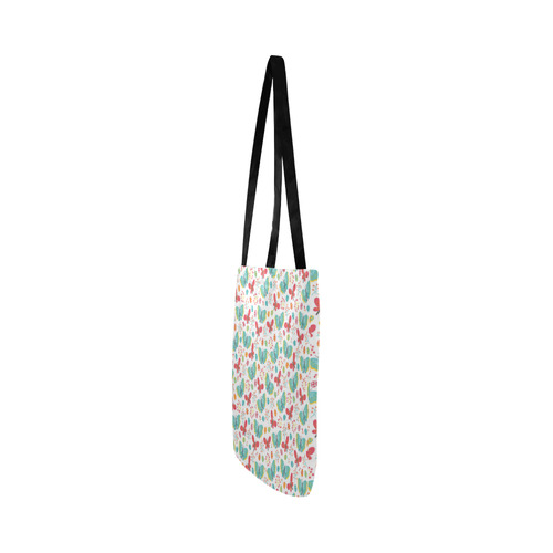 Butterfly Berry Red Teal Nature Pattern Reusable Shopping Bag Model 1660 (Two sides)