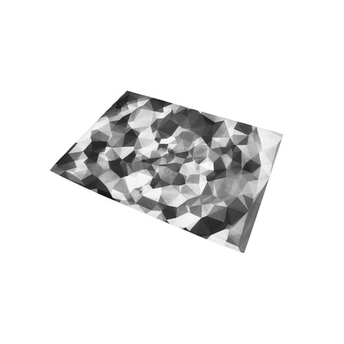 contemporary geometric polygon abstract pattern in black and white Area Rug 5'x3'3''