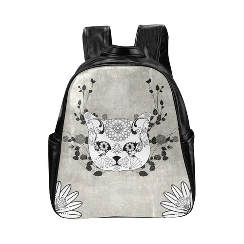 Wonderful sugar cat skull Multi-Pockets Backpack (Model 1636)