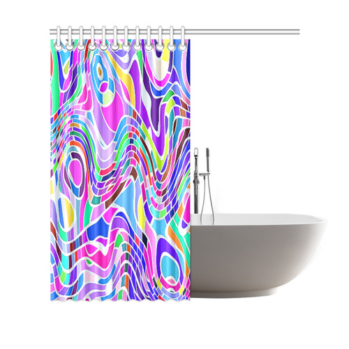 Abstract Pop Colorful Swirls Shower Curtain 69"x70"