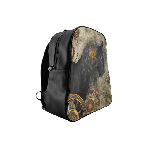 Beautiful wild horse with steampunk elements School Backpack (Model 1601)(Small)