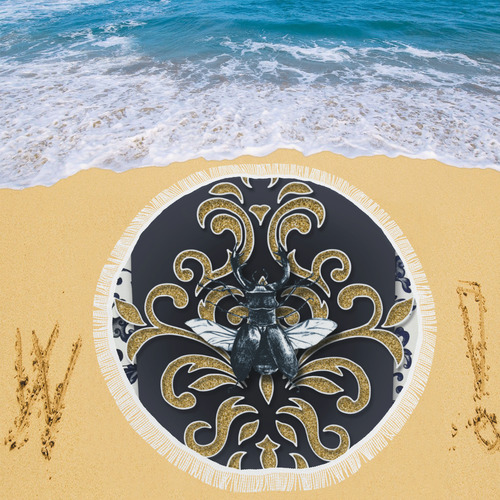 Collage Bettle-Gloria Sanchez Circular Beach Shawl 59"x 59"