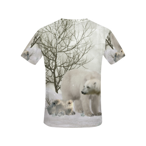 Awesome polar bear All Over Print T-Shirt for Women (USA Size) (Model T40)