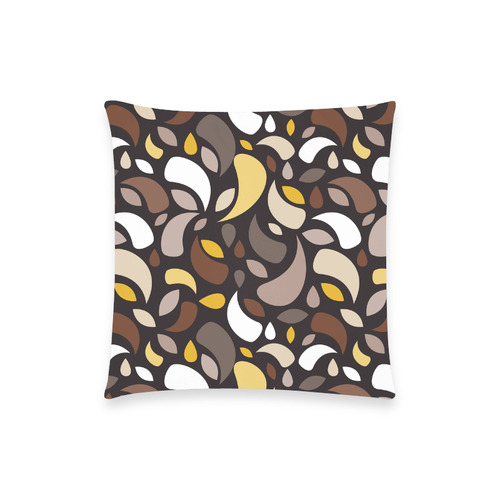 Brown Leaves And Geometric Shapes Custom  Pillow Case 18"x18" (one side) No Zipper