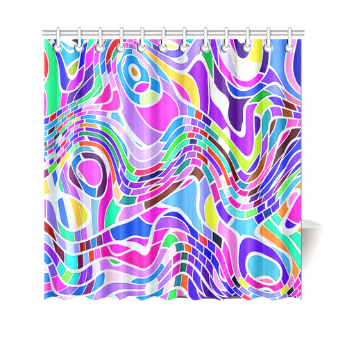 Abstract Pop Colorful Swirls Shower Curtain 69"x70"