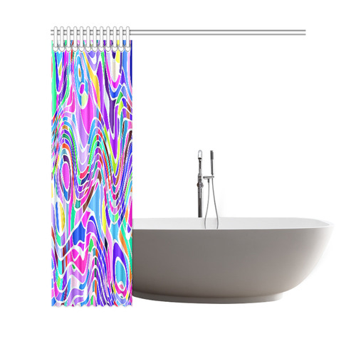 Abstract Pop Colorful Swirls Shower Curtain 69"x70"