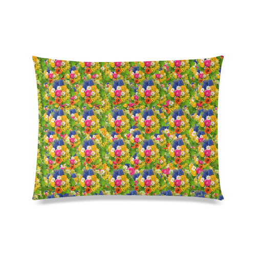 Flowers Custom Zippered Pillow Case 20"x26"(Twin Sides)