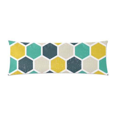 Hexagonal Geometric Custom Zippered Pillow Case 21"x60"(Two Sides)