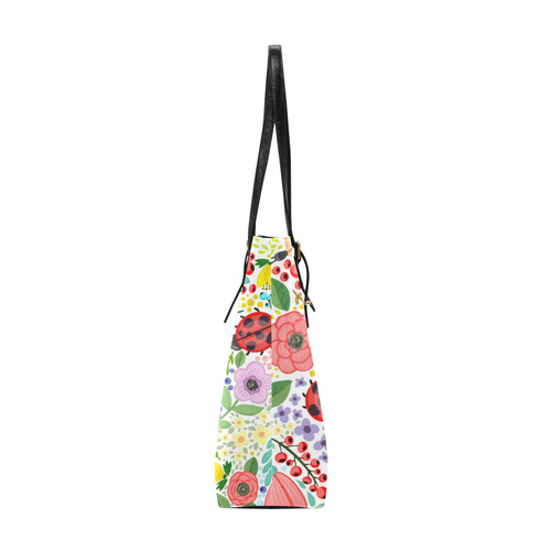 Colorful Floral Pattern With Ladybugs Euramerican Tote Bag/Small (Model 1655)