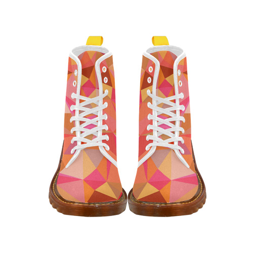 Red Orange Pink Geometric Triangles Martin Boots For Women Model 1203H