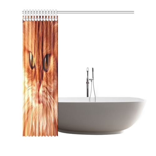 Orange Cat Shower Curtain 72"x72"