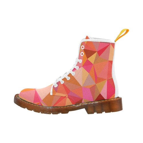 Red Orange Pink Geometric Triangles Martin Boots For Women Model 1203H