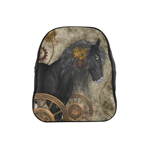 Beautiful wild horse with steampunk elements School Backpack (Model 1601)(Small)