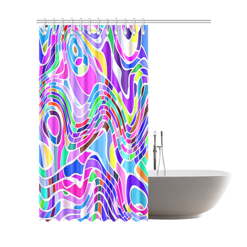 Abstract Pop Colorful Swirls Shower Curtain 72"x84"
