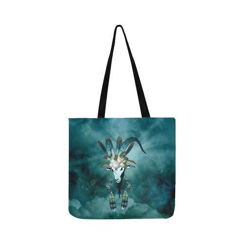 The billy goat with feathers and flowers Reusable Shopping Bag Model 1660 (Two sides)