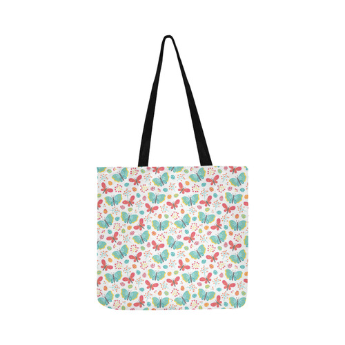 Butterfly Berry Red Teal Nature Pattern Reusable Shopping Bag Model 1660 (Two sides)